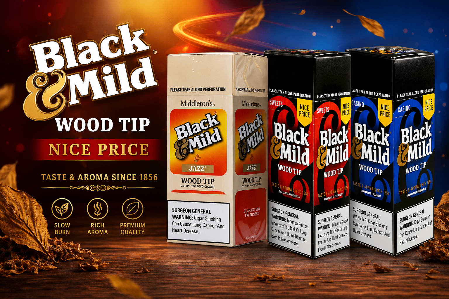 CGR Black N Mild 25CT Wood Tip Nice Price (C30) product image