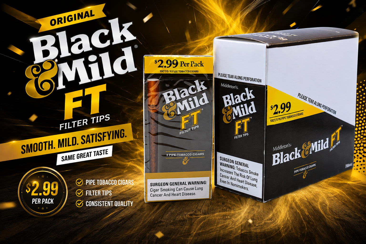 CGR Black N Mild $2.99 10CT/5PK Original (C30) product image
