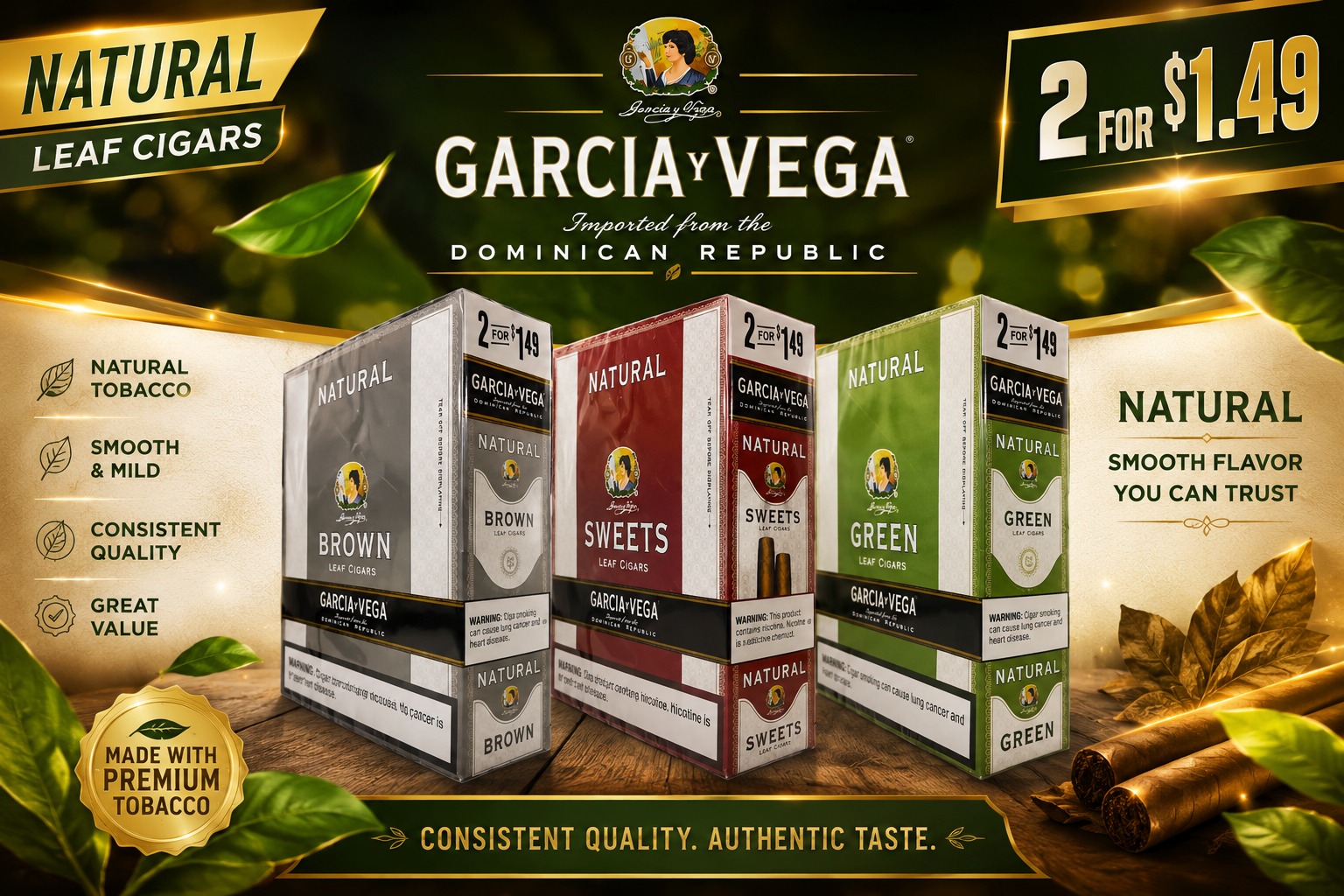 CGR Garcia Vega Natural 2/$1.49 15CT (C24) product image