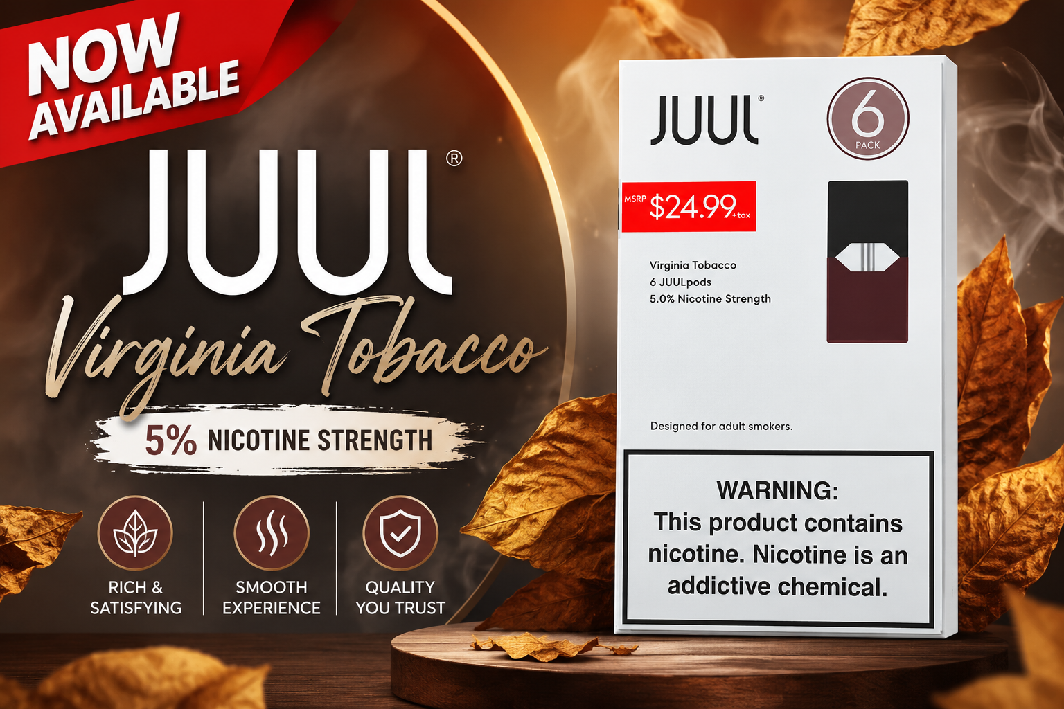 * ML Juul 6 Pod 5% Virginia Tobacco 4CT $24.99 Pre Priced product image