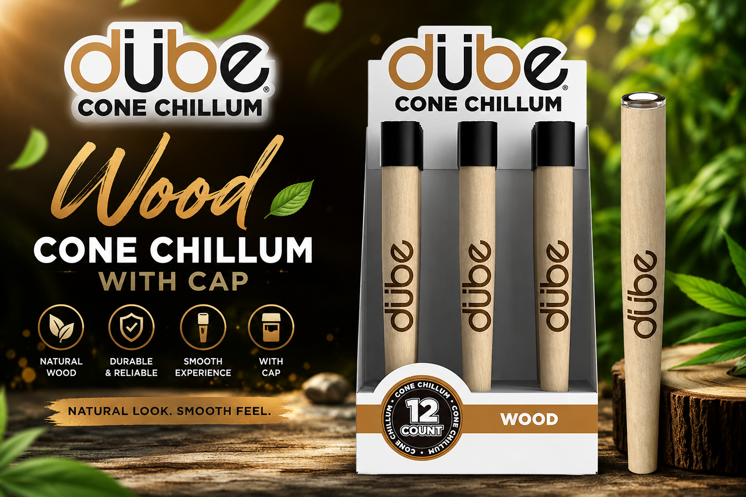 Dube Ceramic Cone Chillum With Cap 12CT (C12) product image