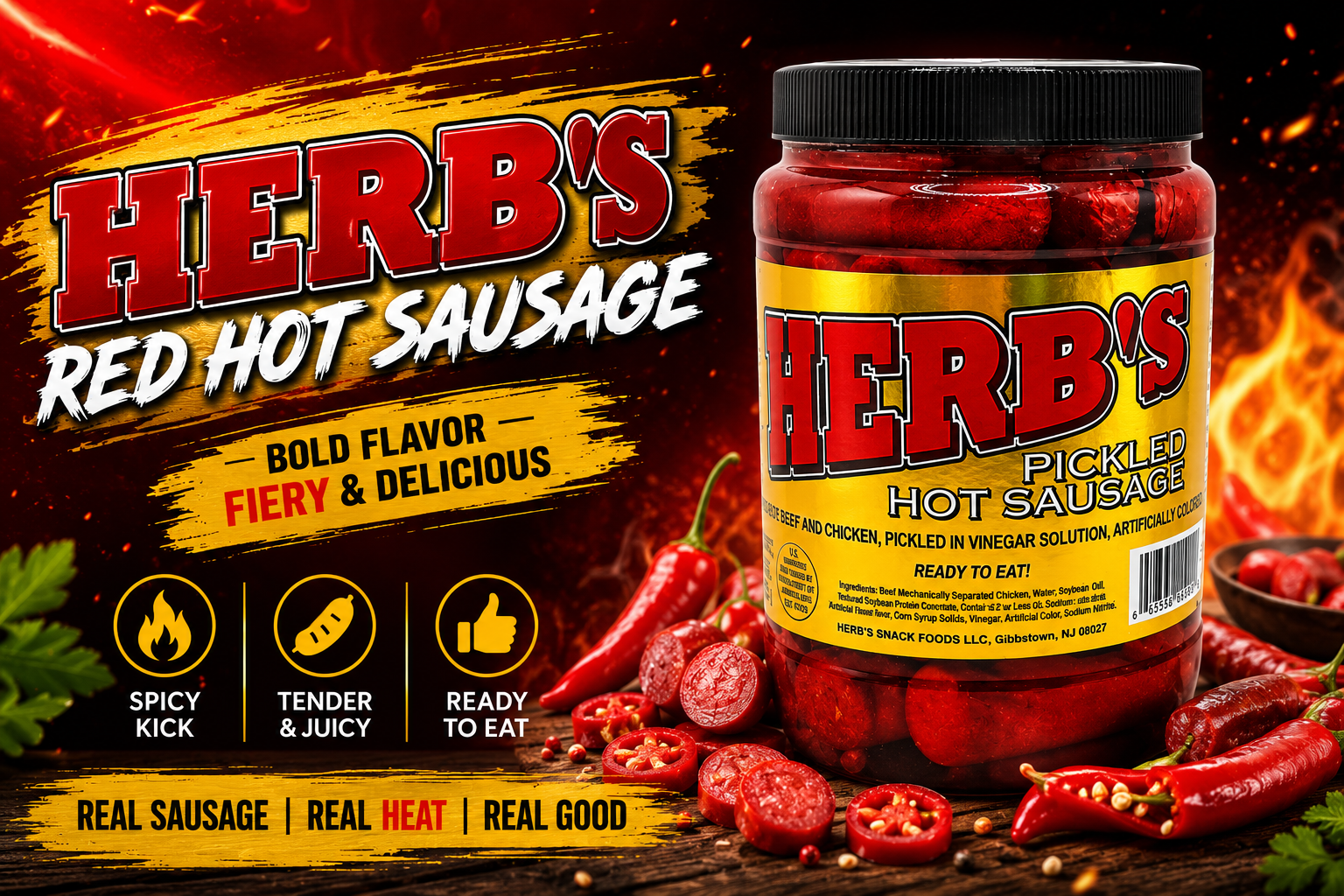 Herbs Red Hot Sausage 15/Jar 1CT (C12) product image