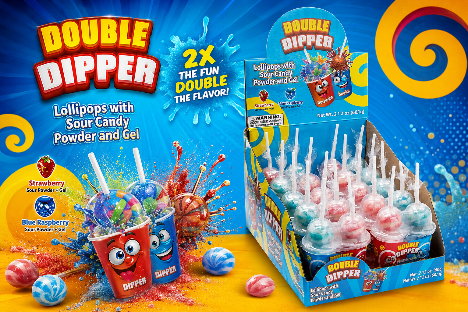 Double Dipper Lollipop 2.12OZ 10CT (C12) product image