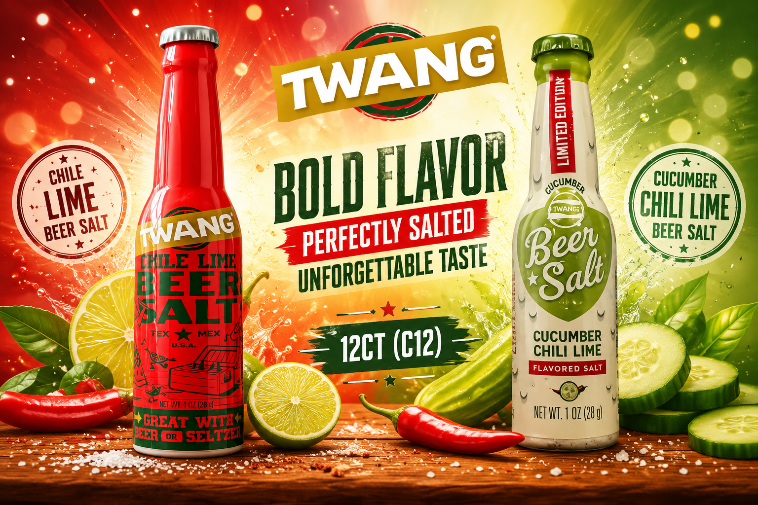 Twang Salt Shaker Long Neck Strip 12CT (C12) product image
