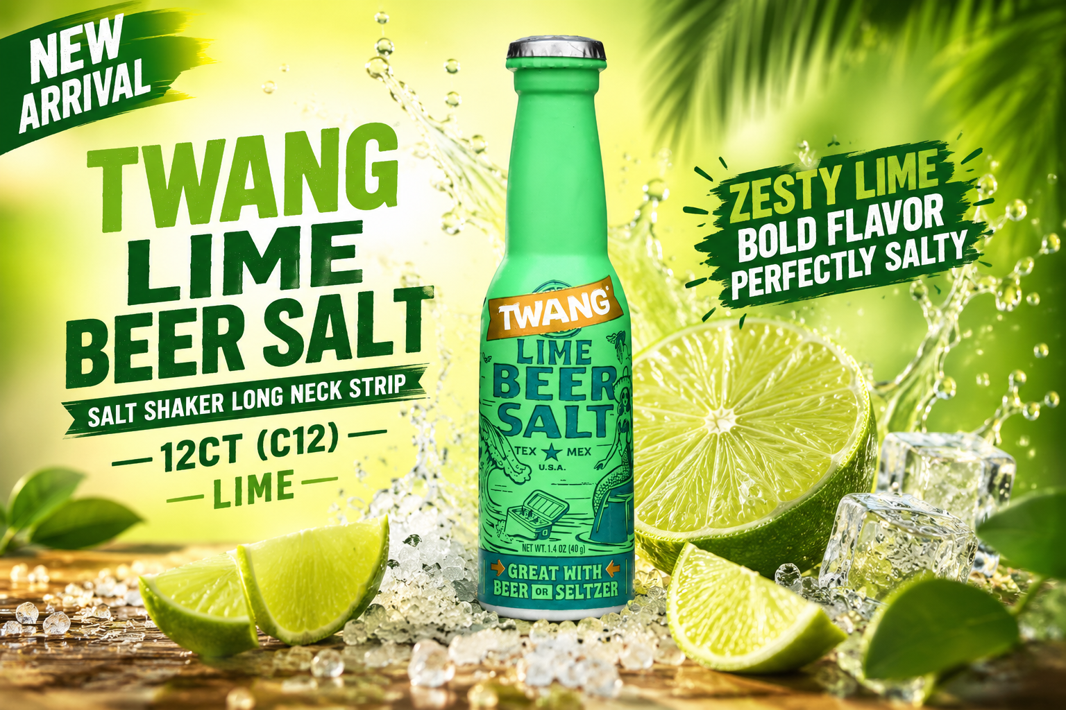 Twang Salt Shaker Long Neck Strip 12CT (C12) | Lime product image