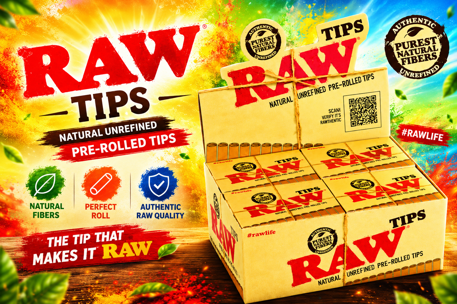 CP Raw Authenic Unrefined Pre-Roll Tips 21/20CT (C20) product image