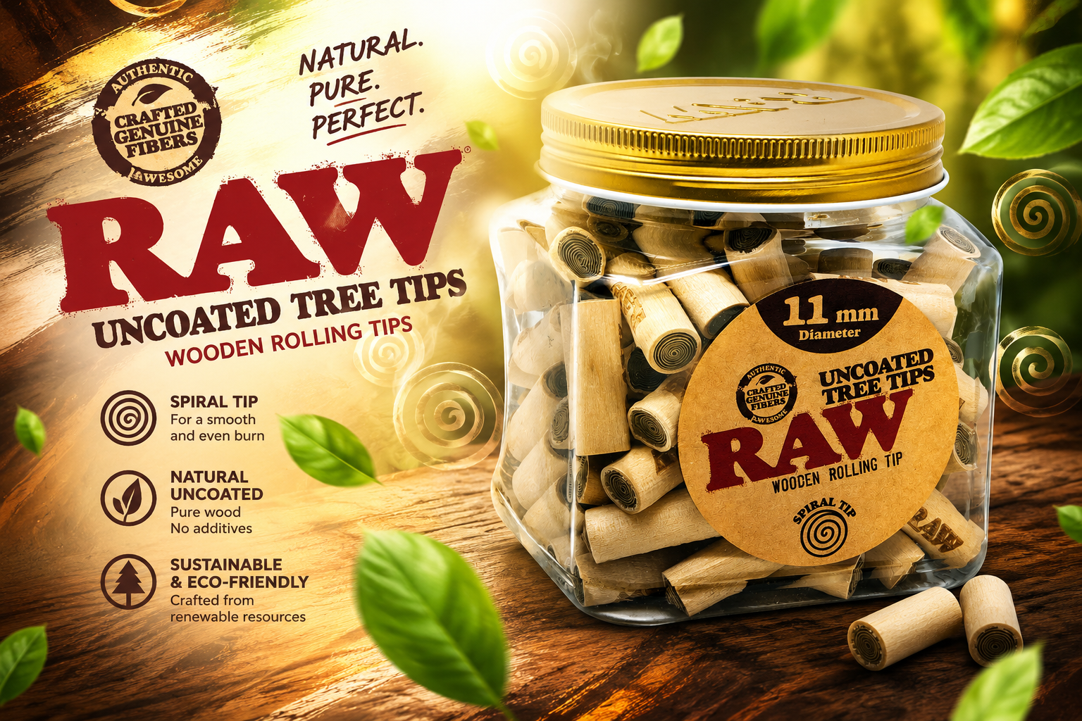 CP  Raw Uncoated Tree Tips 11Mm 100CT Jar (C80) product image