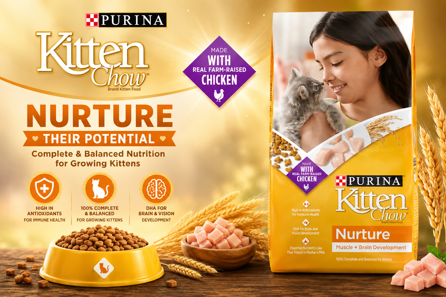 Cat Food Purina Kitten Chow 3.15LB 1CT (C4) product image