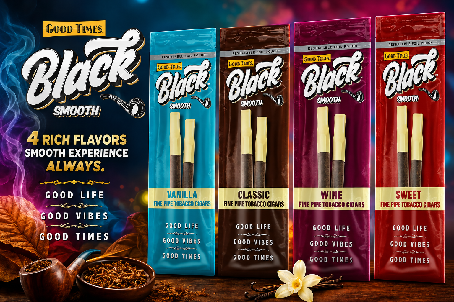 CGR Good Times Black Smooth 2Pk/$1.19 15CT (C24) product image