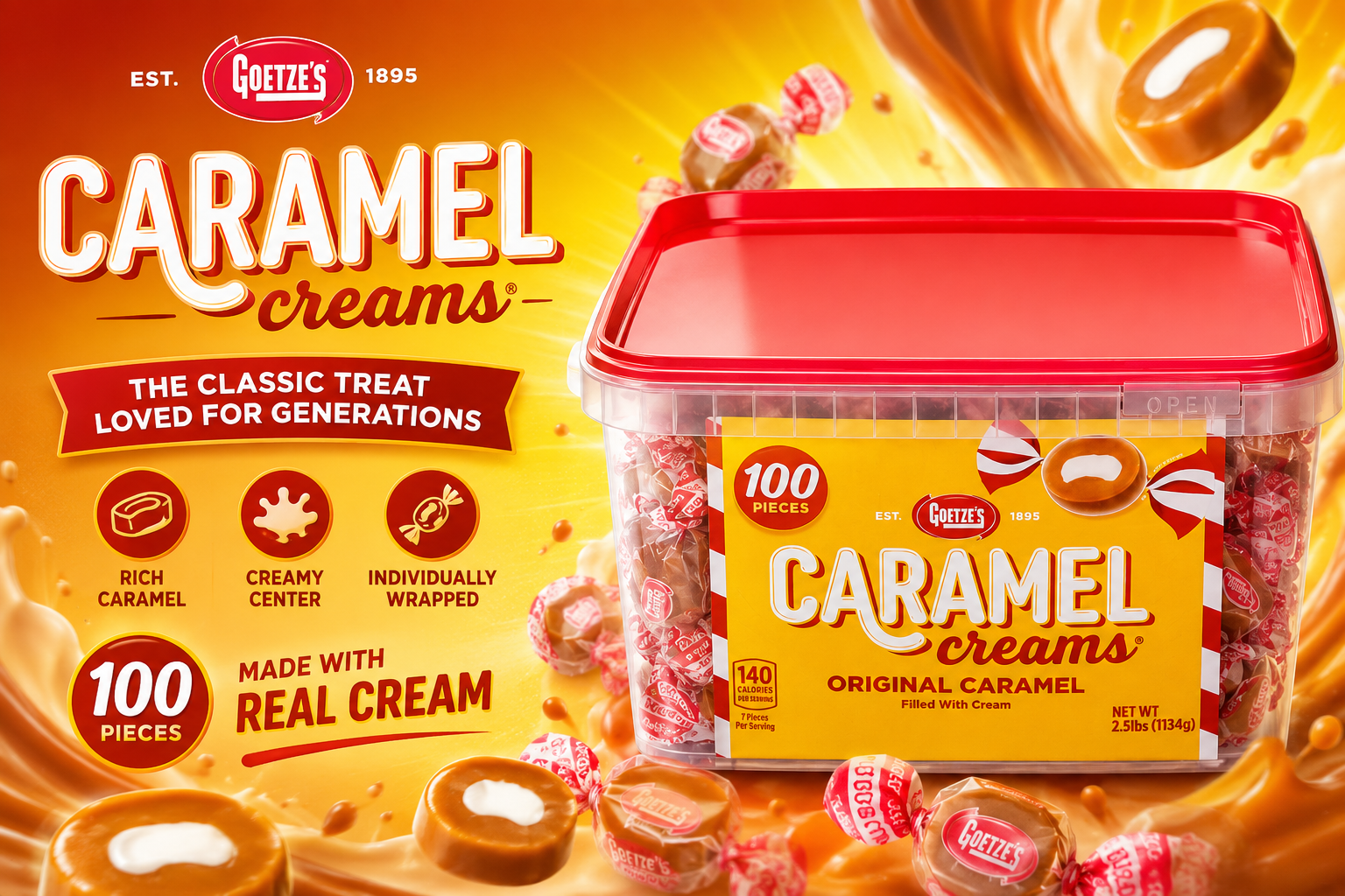 Goetze's Caramel Cream Tub 100CT (C6) product image