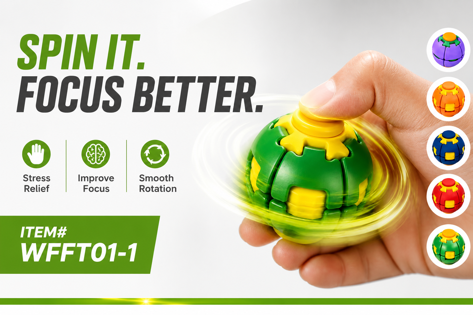 Toys 3D Printed Stress Gear Spinner Ball #WFFT01-1 24CT (C12) .. product image