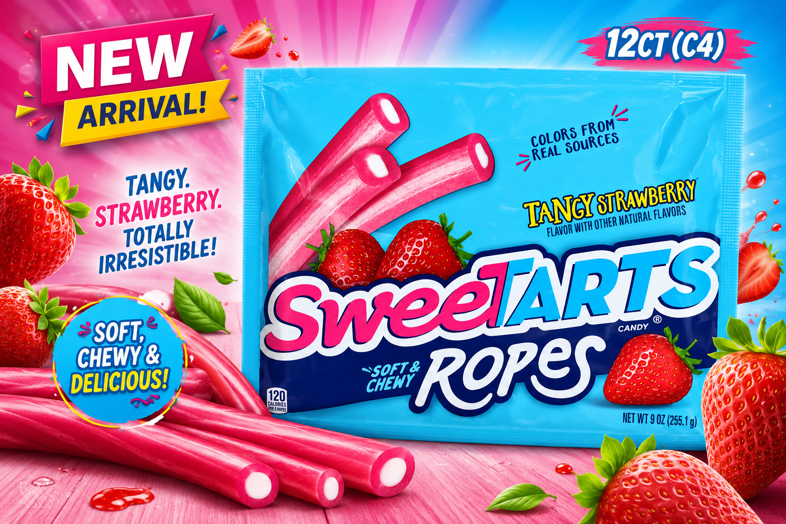 Sweetarts Ropes Strawberry 12CT (C4) product image