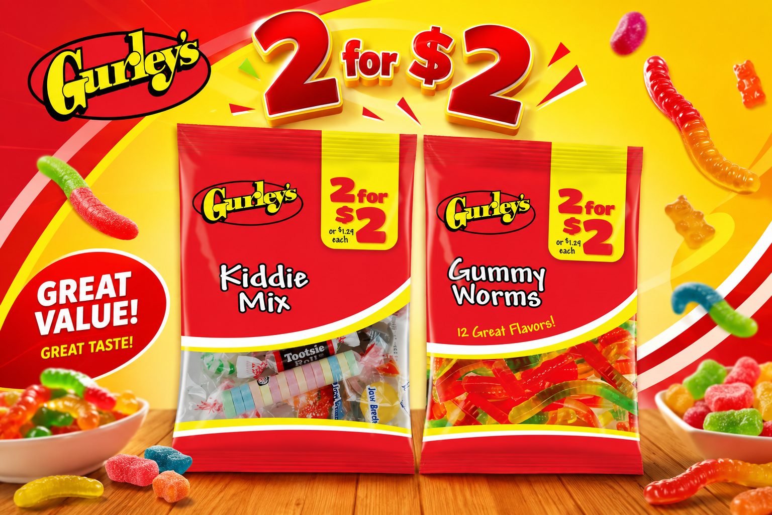 Gurleys 2 For $2 2.75OZ 12CT (P240) product image
