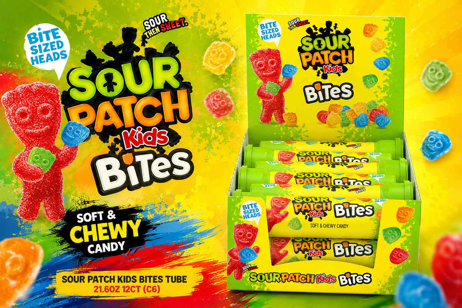 Sour Patch Kids Bites Tube 21.6OZ 12CT (C6) product image