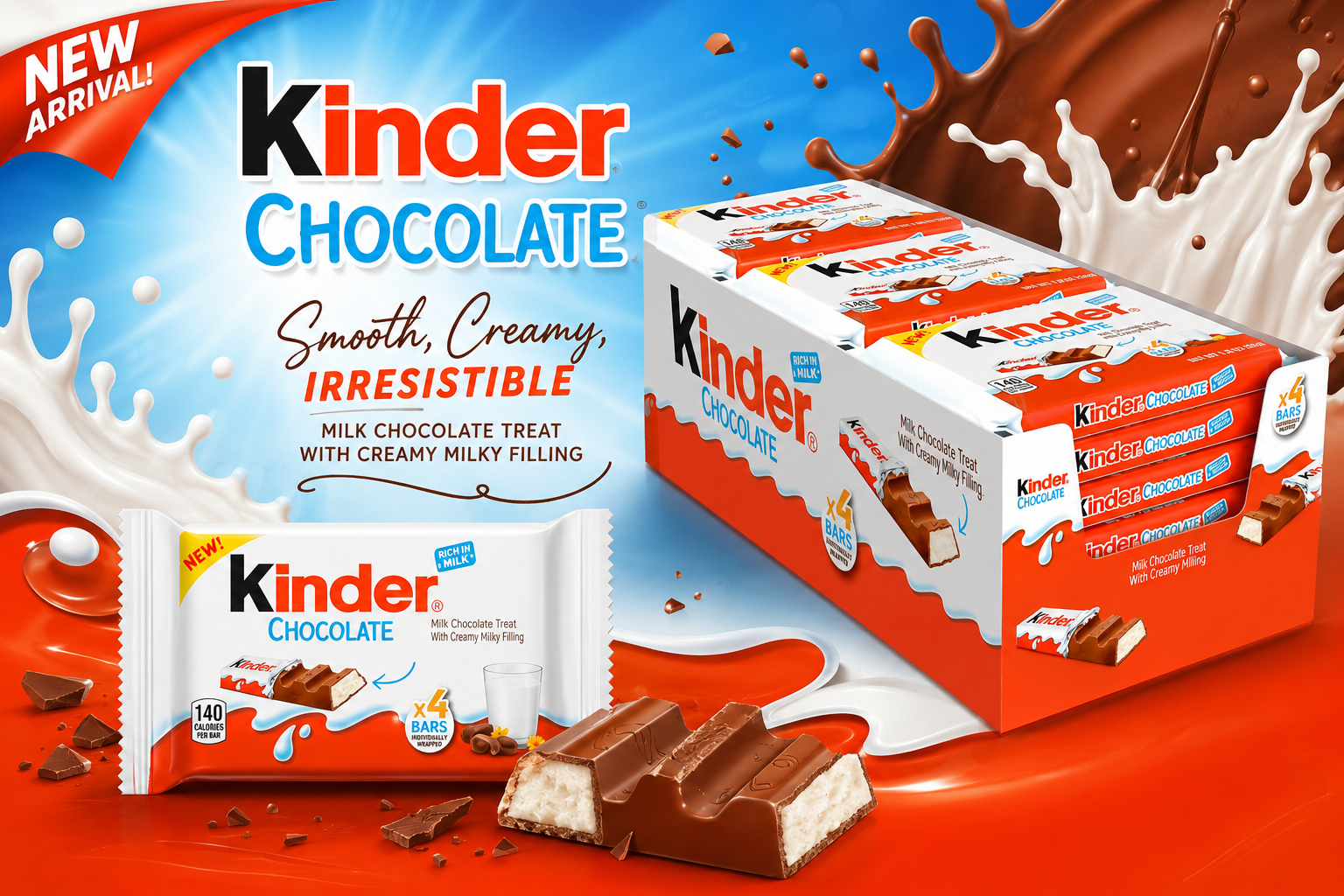 Kinder Chocolate Bar 1.8OZ 18CT (C12) product image