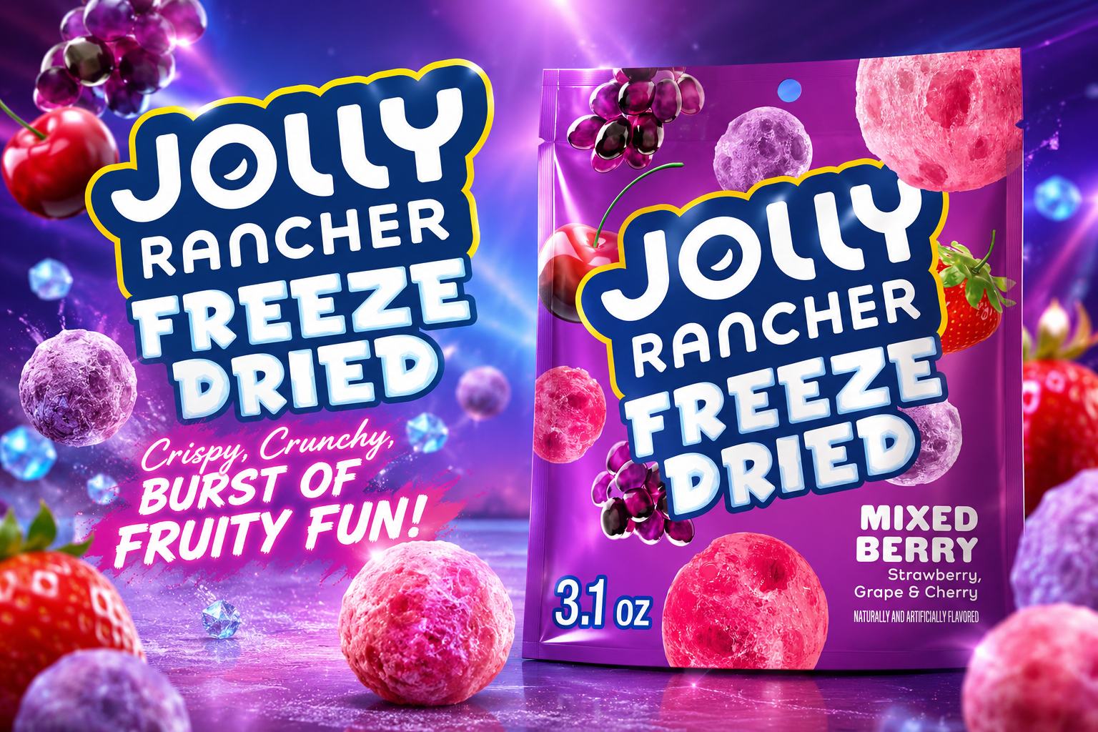 Peg Bag Jolly Rancher Freeze Dried Mixed Berry 3.1OZ 1CT (C8) product image