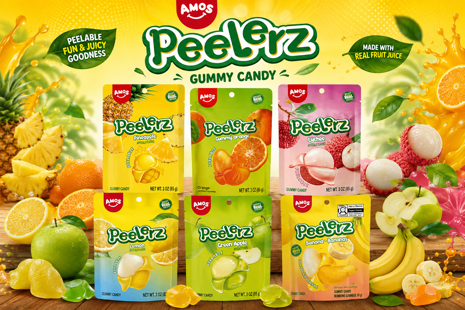 Peg Bag Amos Peelerz Gummy 3OZ 1CT (C24) product image