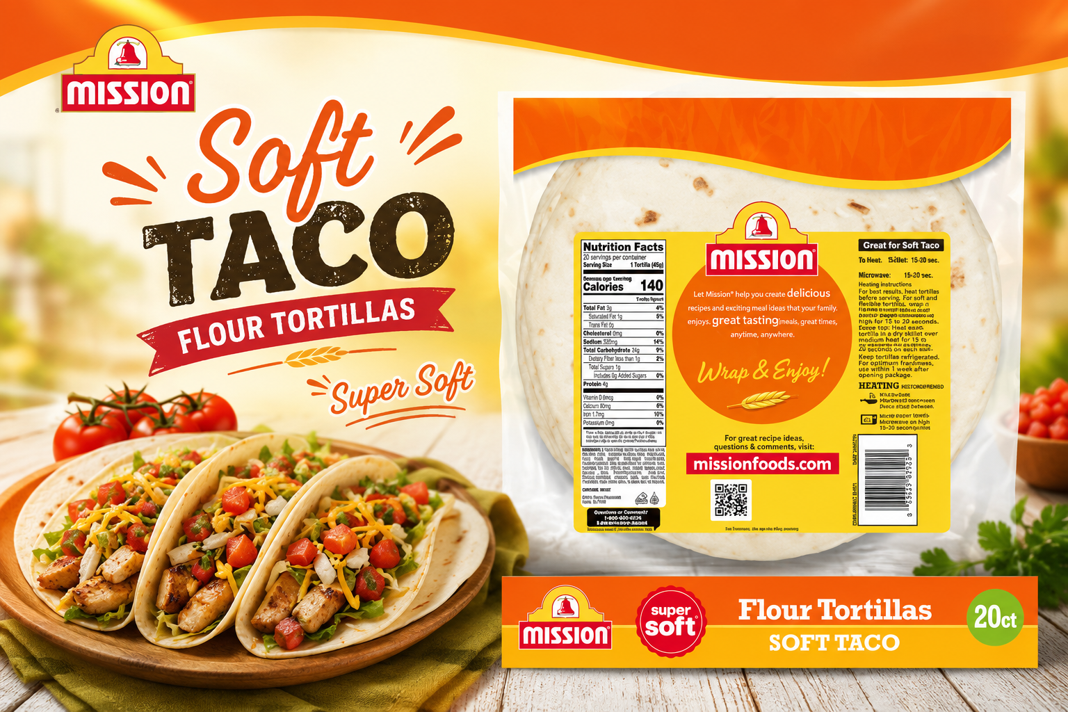Malzal Tortilleria Soft Taco Size 20OZ 20/Pk 1CT (C24) product image