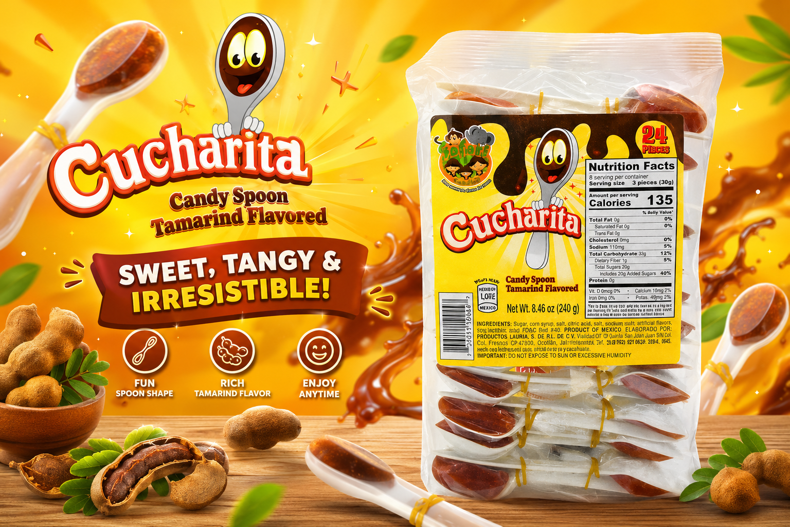 La Molienda Candy Spoon Tamarind Flavor 8.46OZ 24CT (C24) product image
