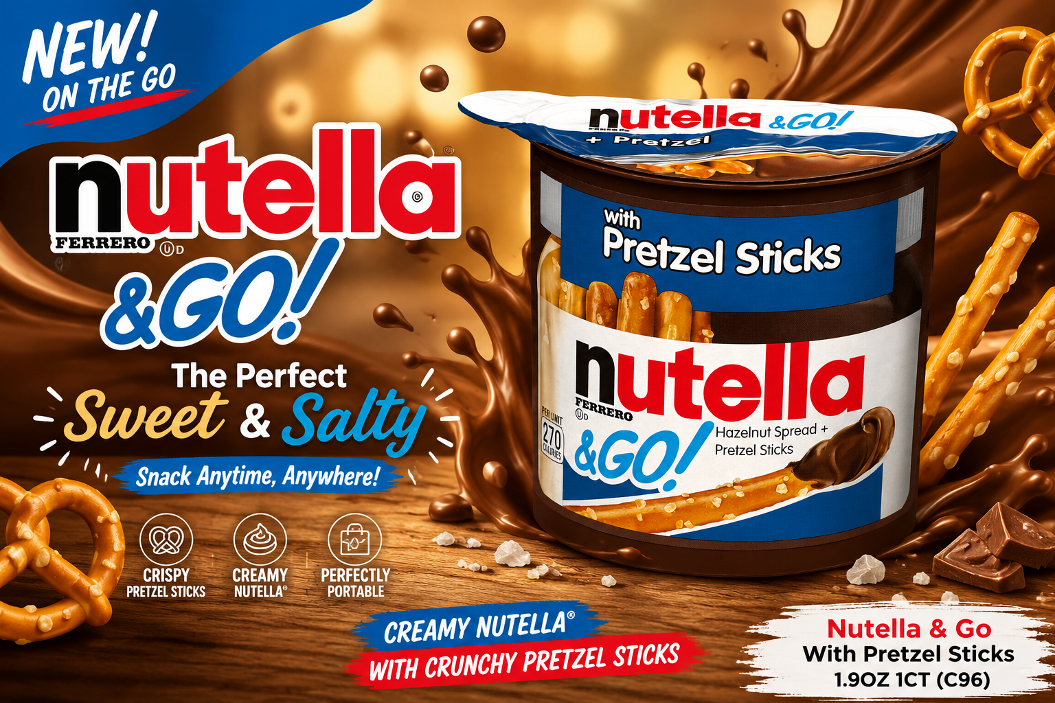 Nutella & Go With Pretzel Sticks 1.9OZ 1CT (C96) product image