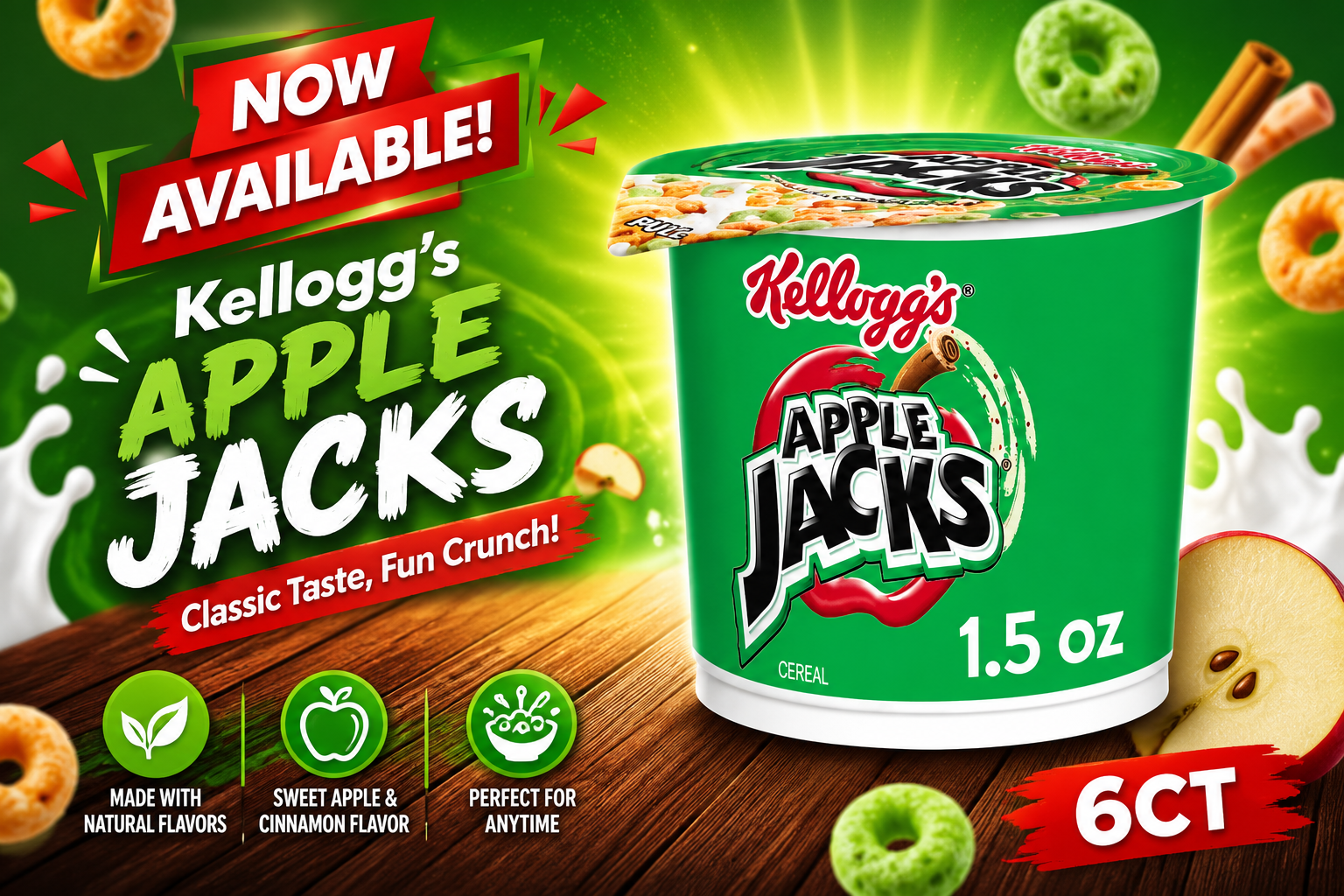 Kellogg's Apple Jack Cereal 1.5OZ 6CT  product image