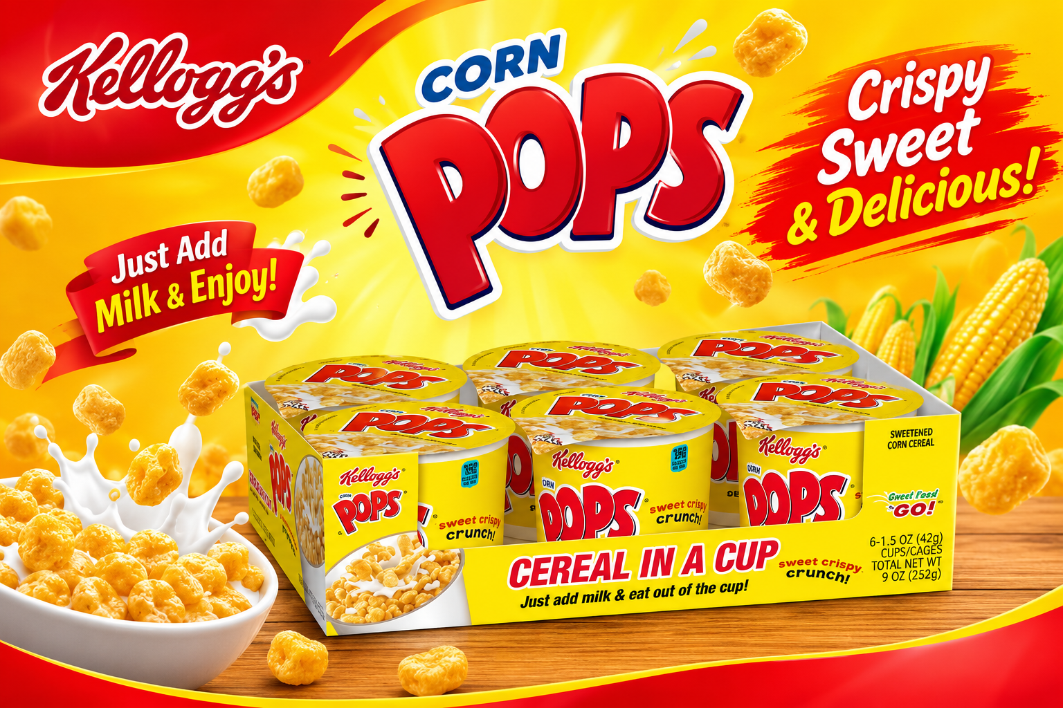 Kellogg'S Corn Pops Cereal 1.5OZ 6CT (C10) product image