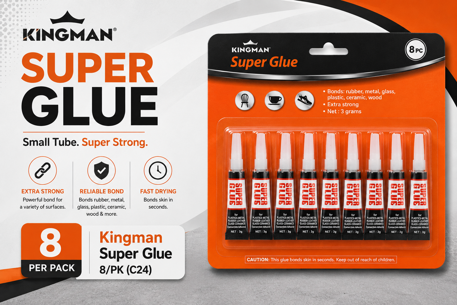 Kingman Super Glue 8/PK (C24) product image