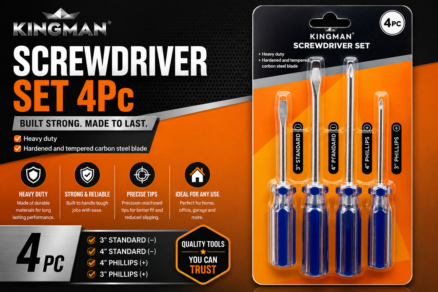 Kingman Screwdriver Set 4Pc (C24) product image