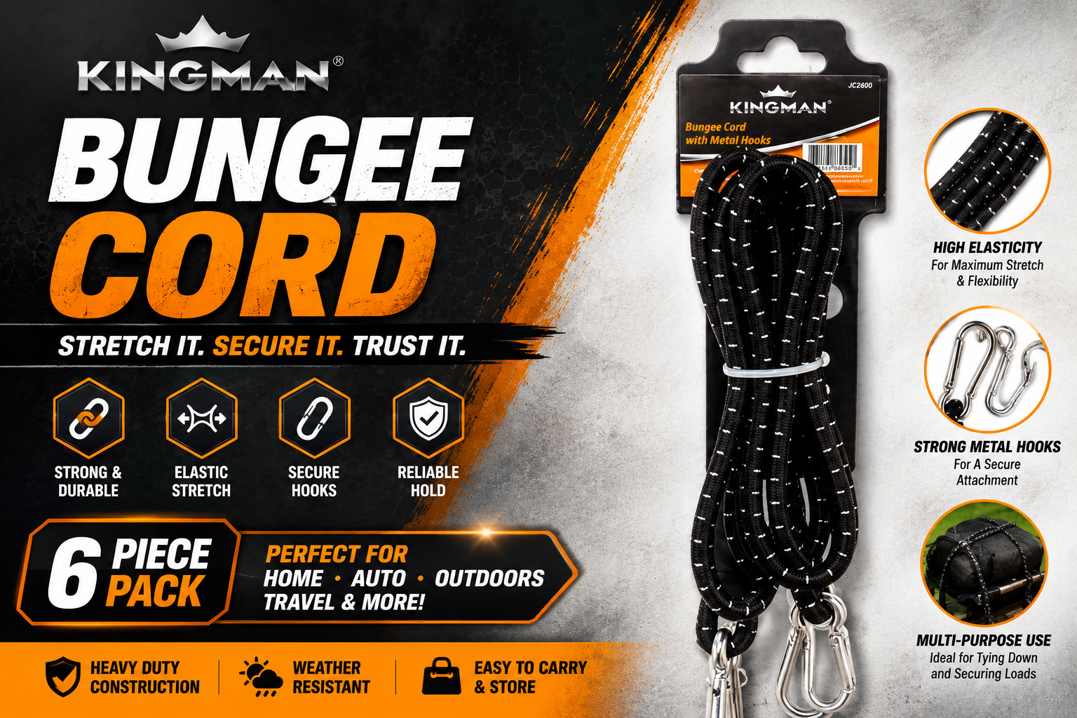 Kingman Bungee Cord 6CT/PK (C24) product image