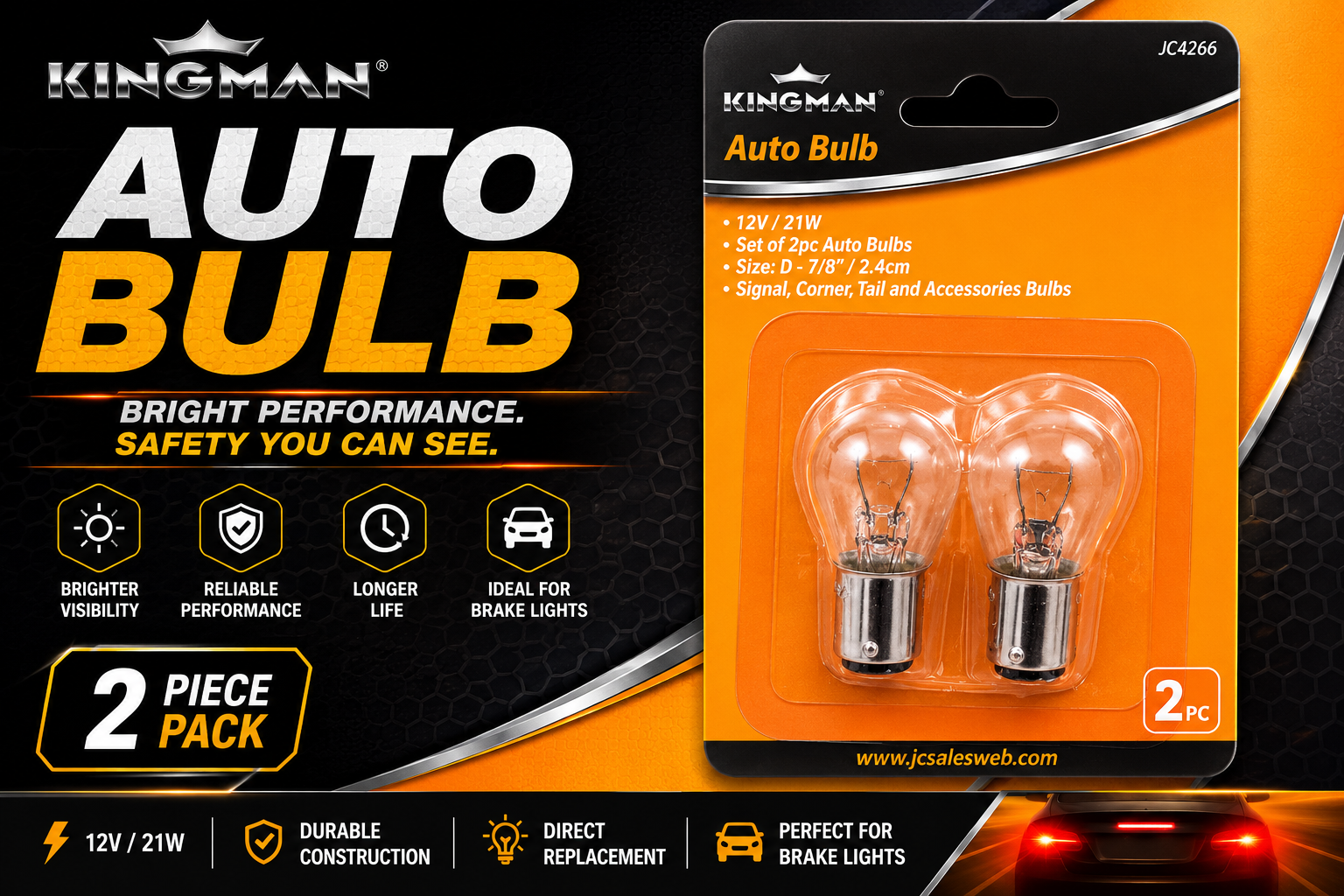 Kingman Brake Light Bulbs 2/PK (C24) product image
