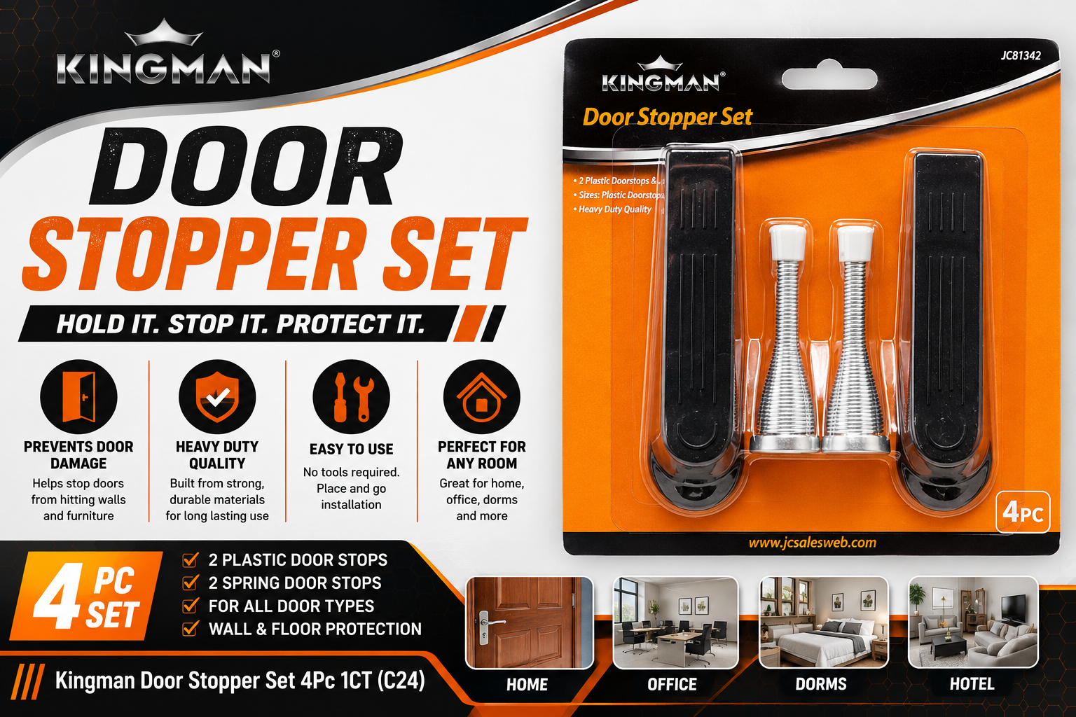Kingman Door Stopper Set 4Pc 1CT (C24) product image