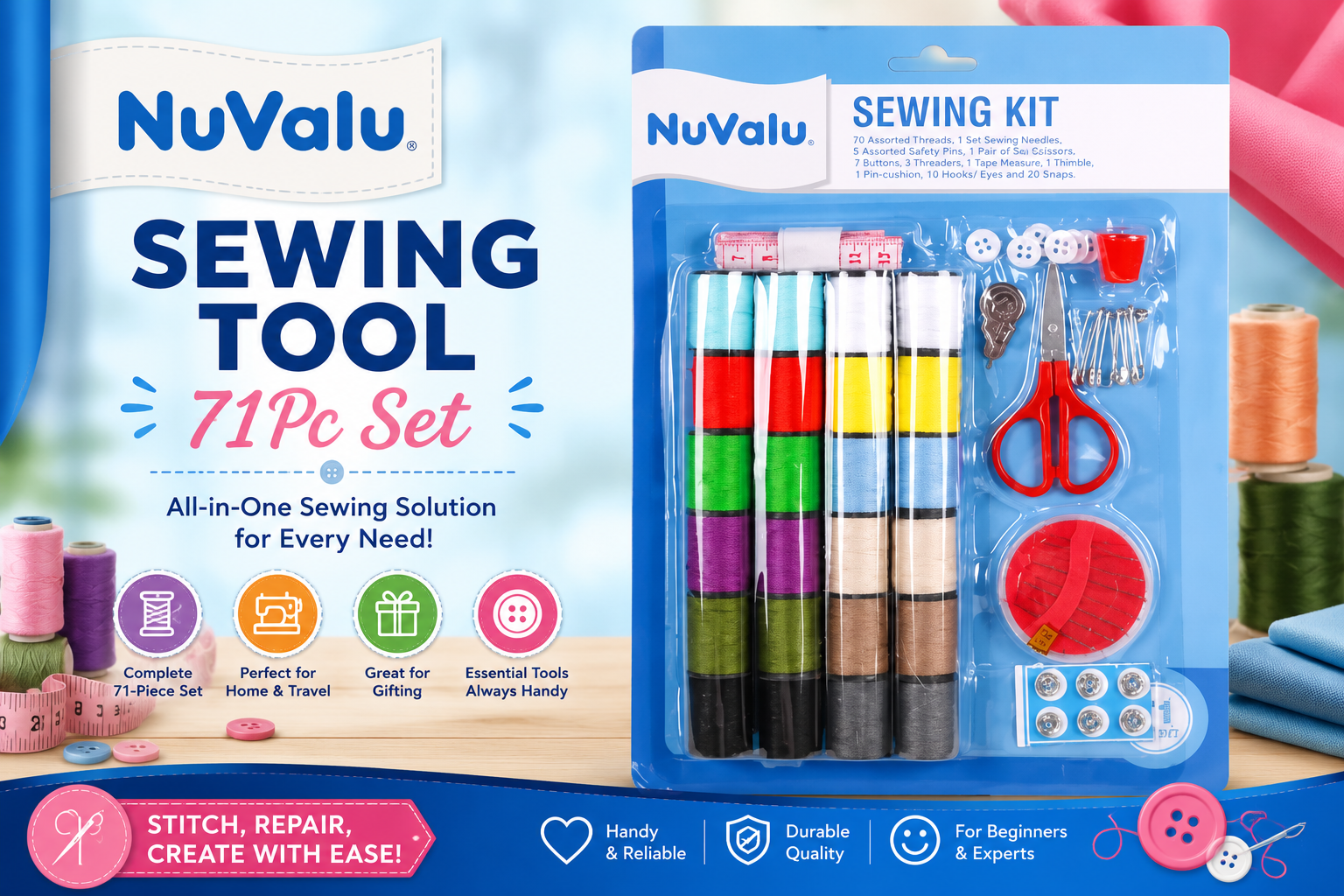 NuValu Sewing Tool 71Pc Set 1CT (C24) product image