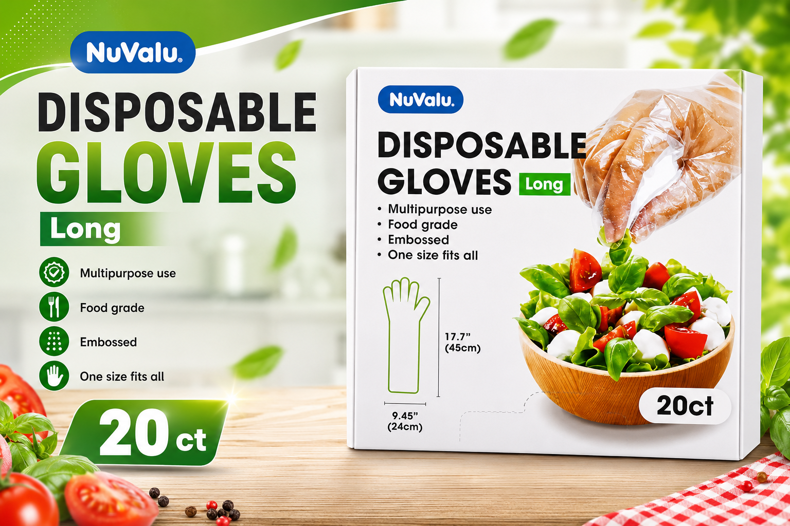 Nuvalu Disposable Gloves Long 20CT (C50) product image
