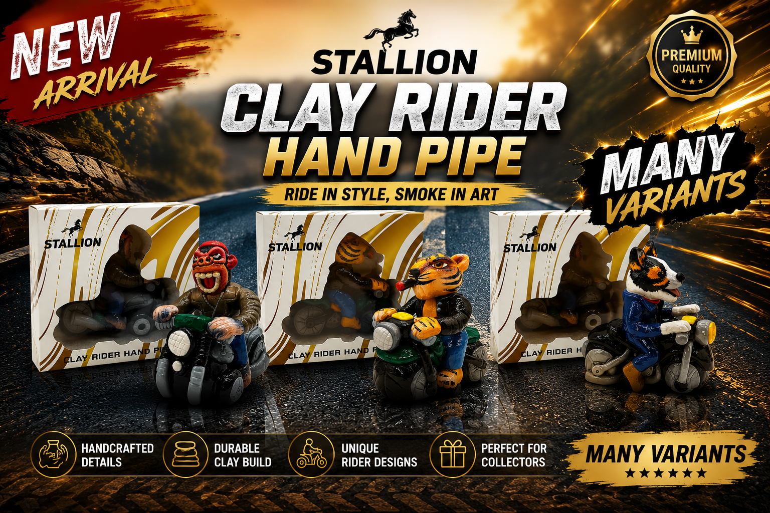 Stallion Clay Rider Hand Pipe 5.1" 1Ct (C24) product image