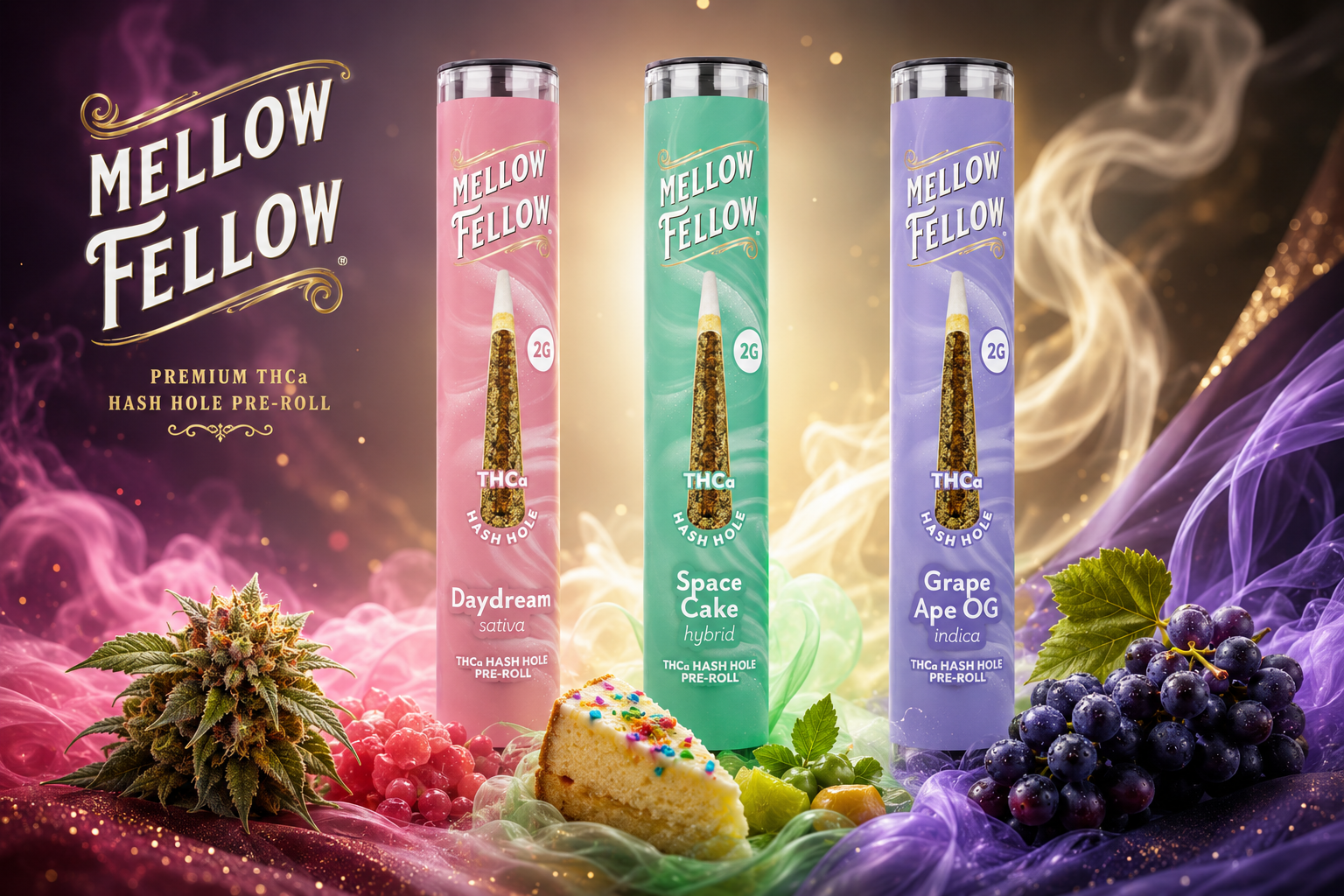 Mellow Fellow Hash Holes Pre-Rolls 2G THCP 12CT product image