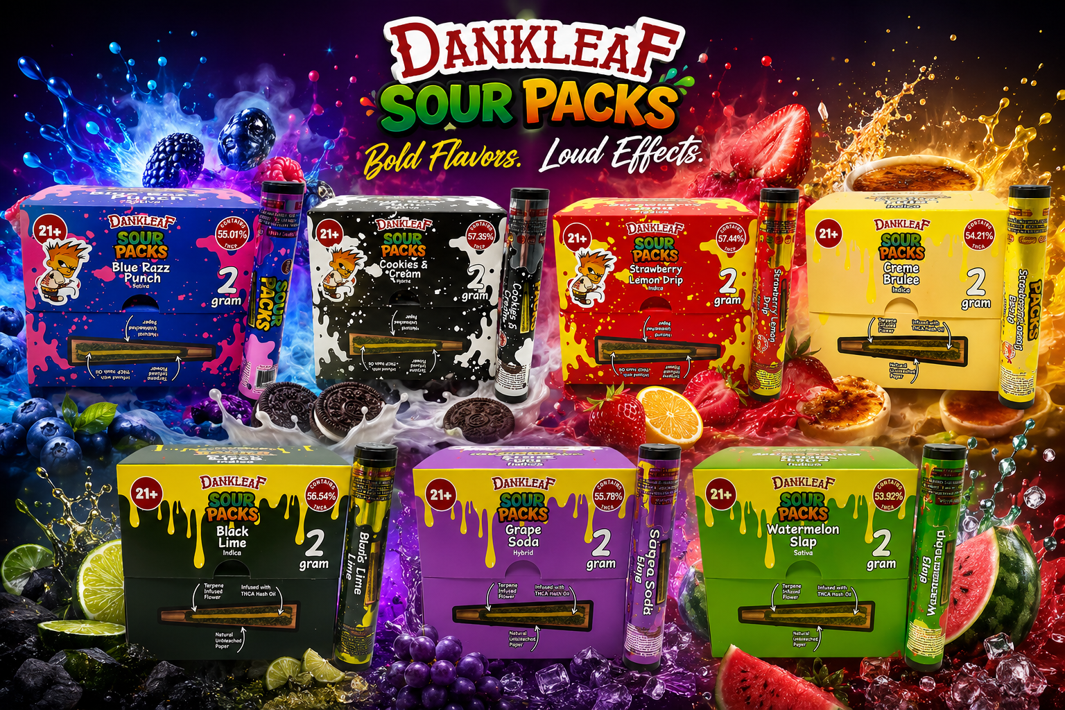 Dankleaf Sour Packs 2G Hash Hole Pre-Rolls 20CT (C40) product image