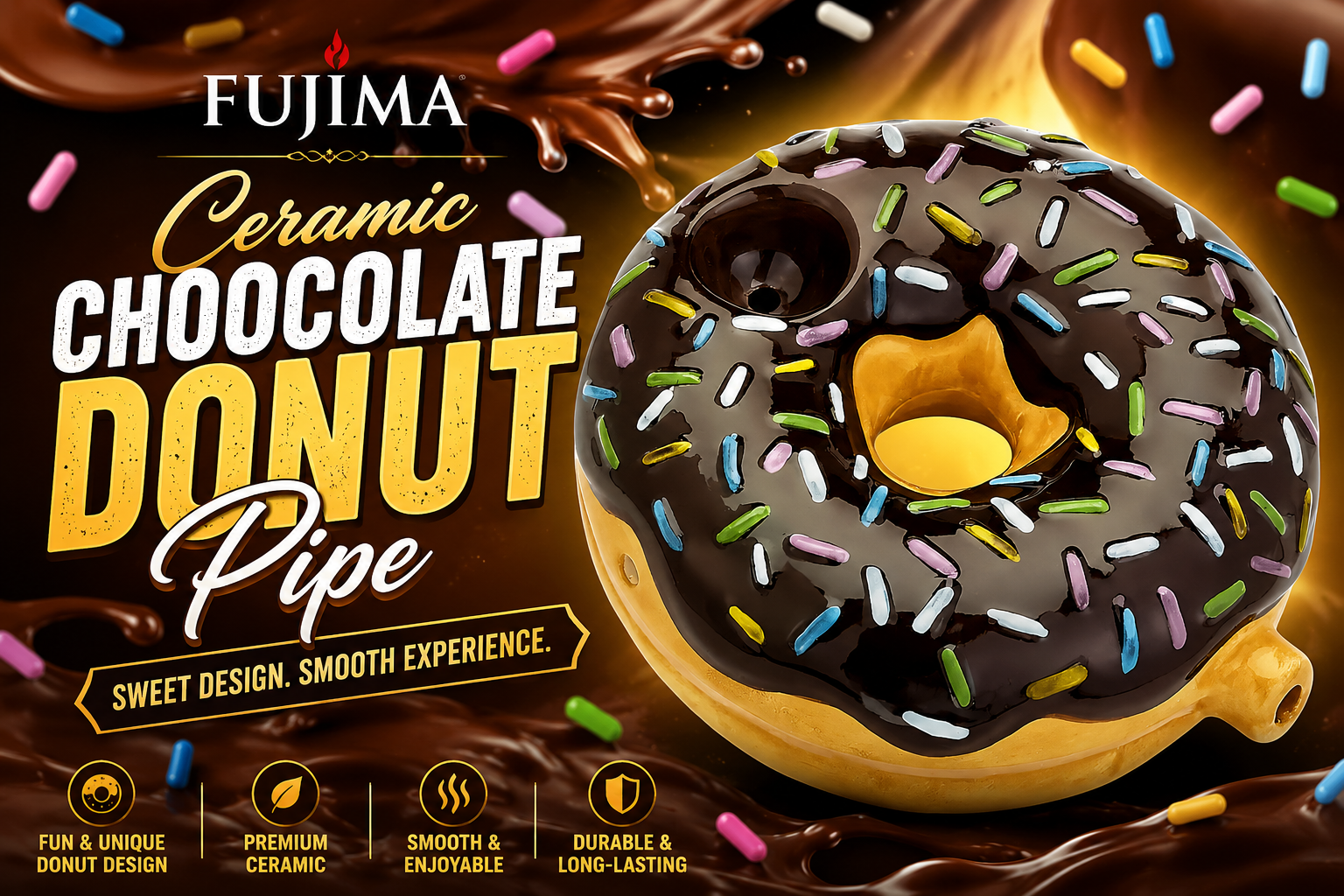 Fujima Ceramic Chocolate Donut Pipe 1CT (C36) C product image