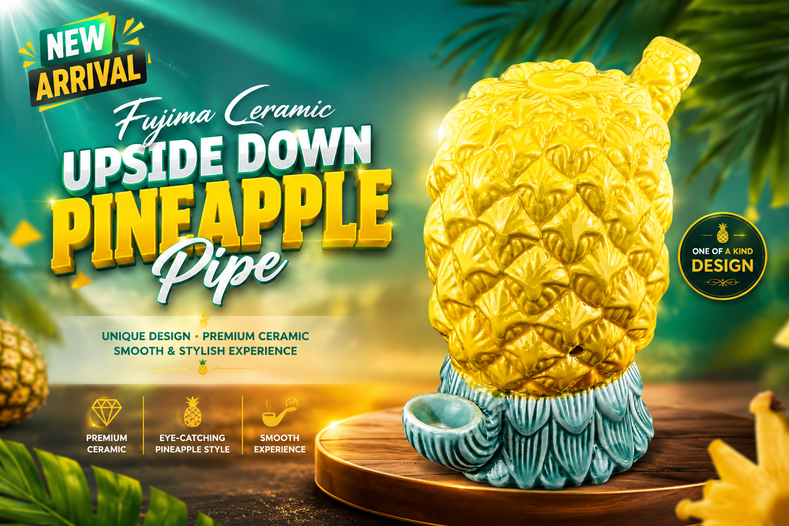 Fujima Ceramic Upside Down Pineapple Pipe 1CT (C24) C product image