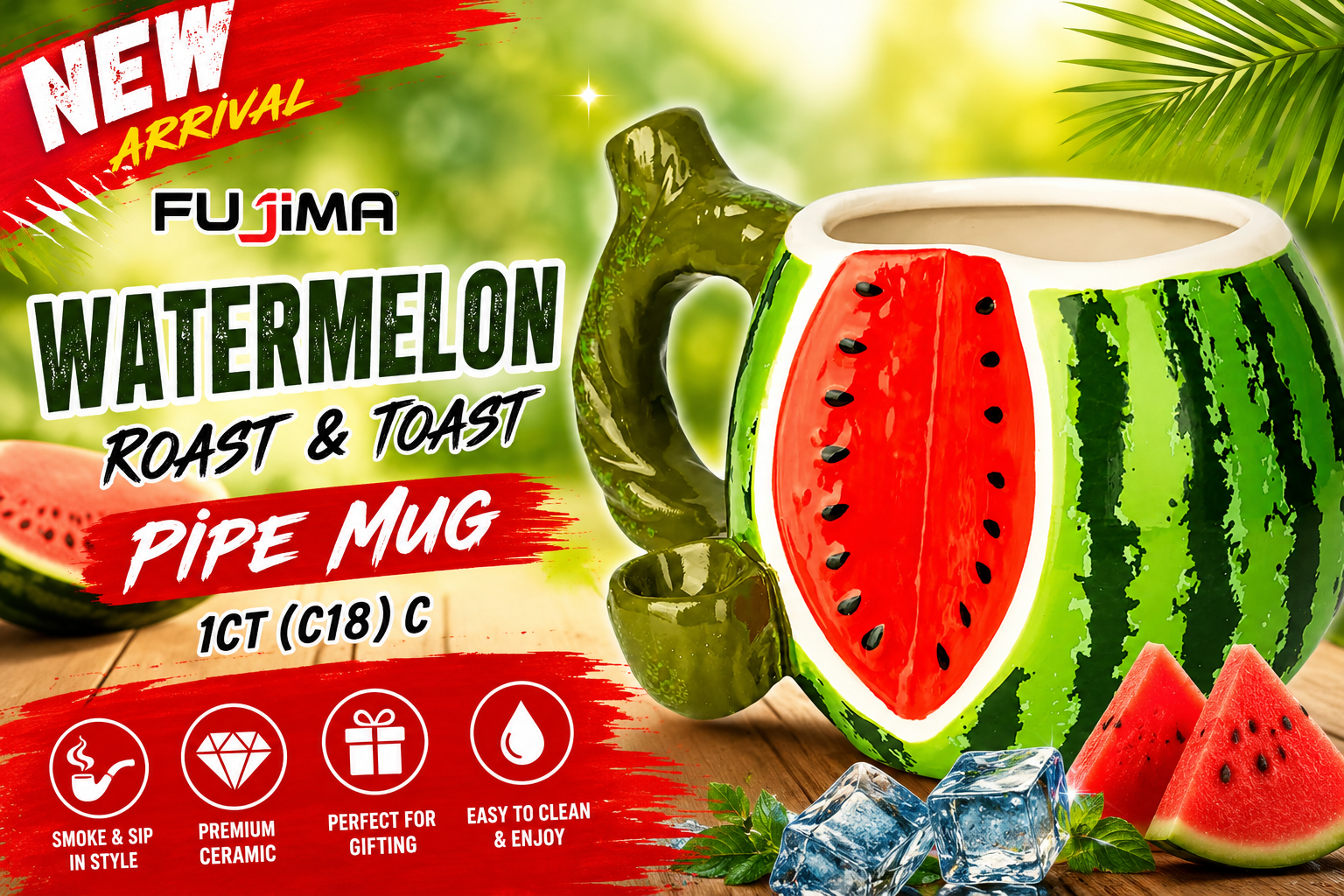 Fujima Watermelon Roast & Toast Pipe Mug 1CT (C18) C product image