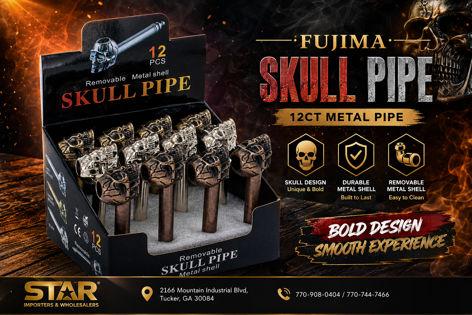 Fujima 12CT Skull Metal Pipe  product image
