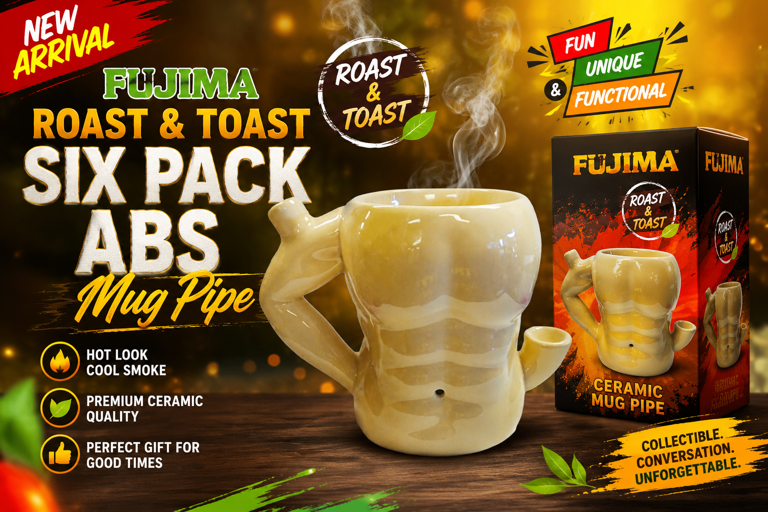 Fujima Roast & Toast Six Pack Abs Mug Pipe 1CT (C18) C product image
