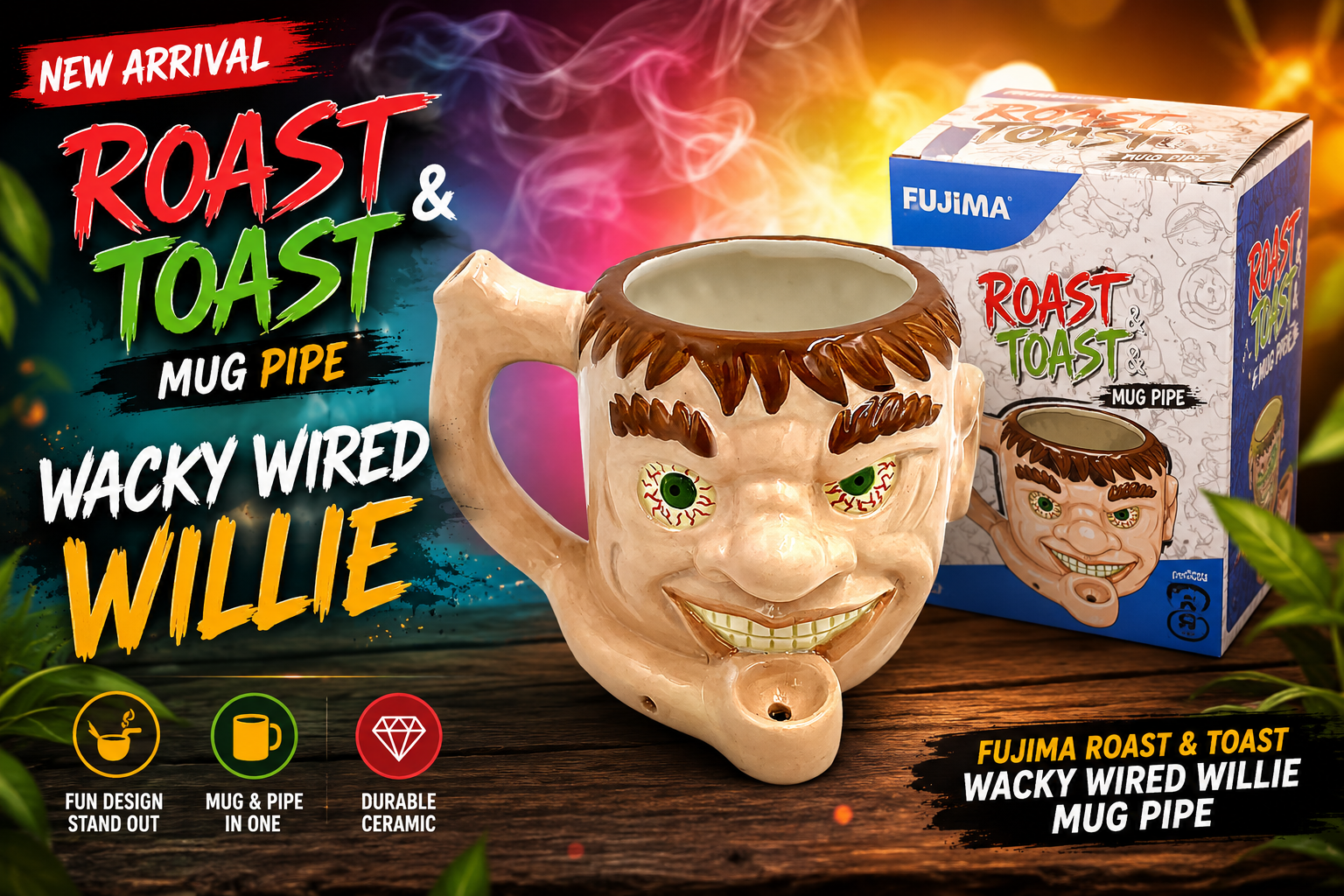 Fujima Roast & Toast Wacky Wired Willie Mug Pipe 1CT (C18) C product image