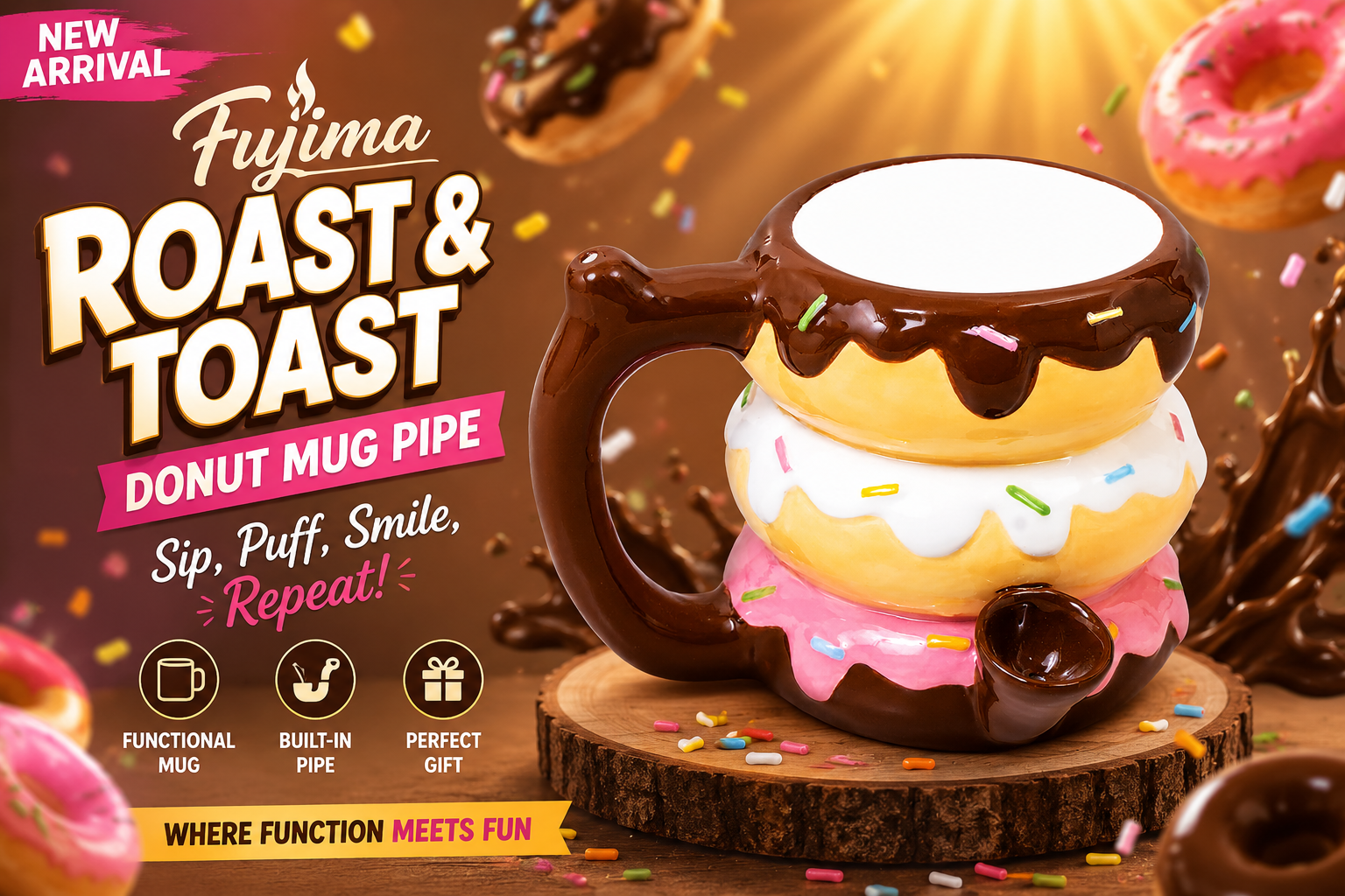 Fujima Roast & Toast Donut Mug Pipe 1CT (C18) C product image