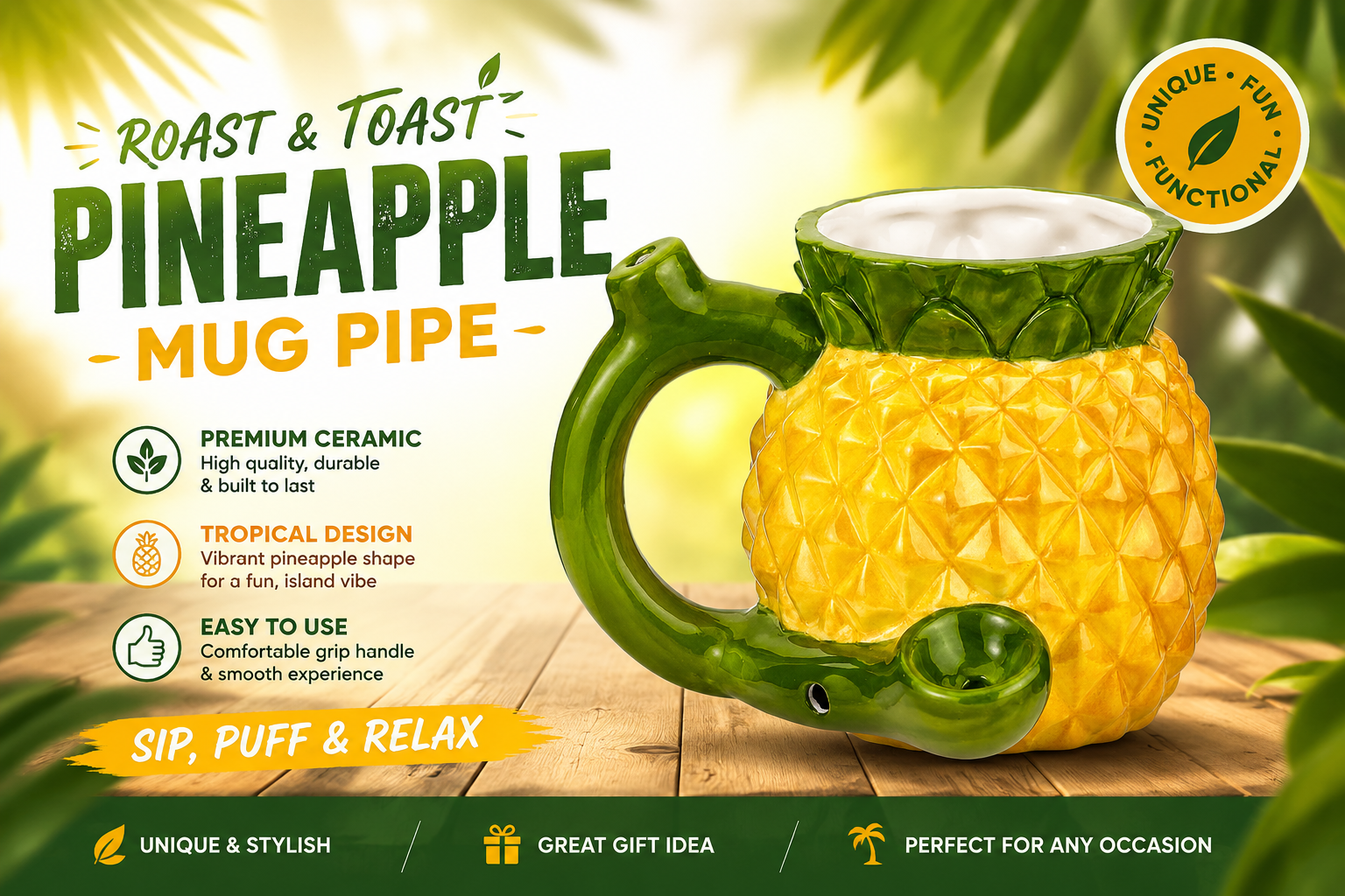Fujima Roast & Toast Pineapple Mug Pipe 1CT (C18) C product image