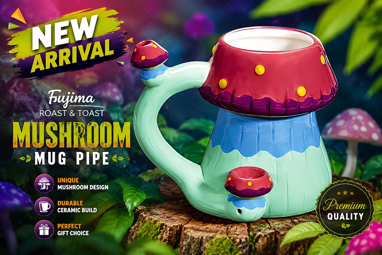 Fujima Roast & Toast Mushroom Mug Pipe 1CT (C24) C product image
