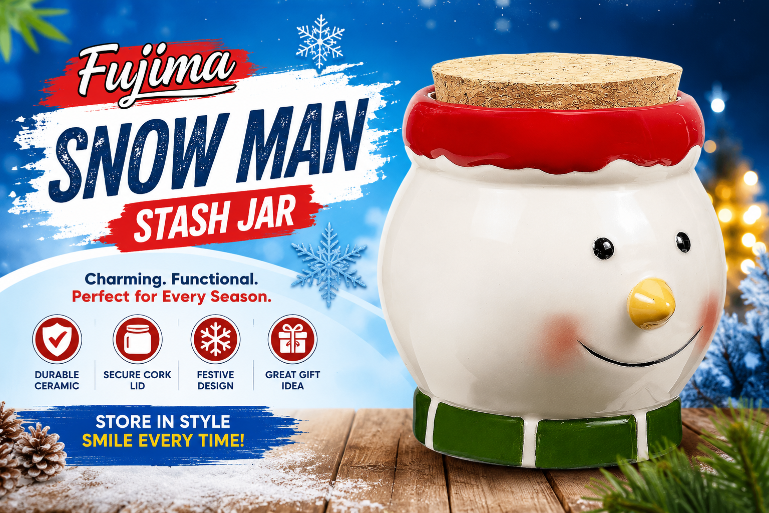 Fujima Snow Man Stash Jar 1Ct (C48) C product image