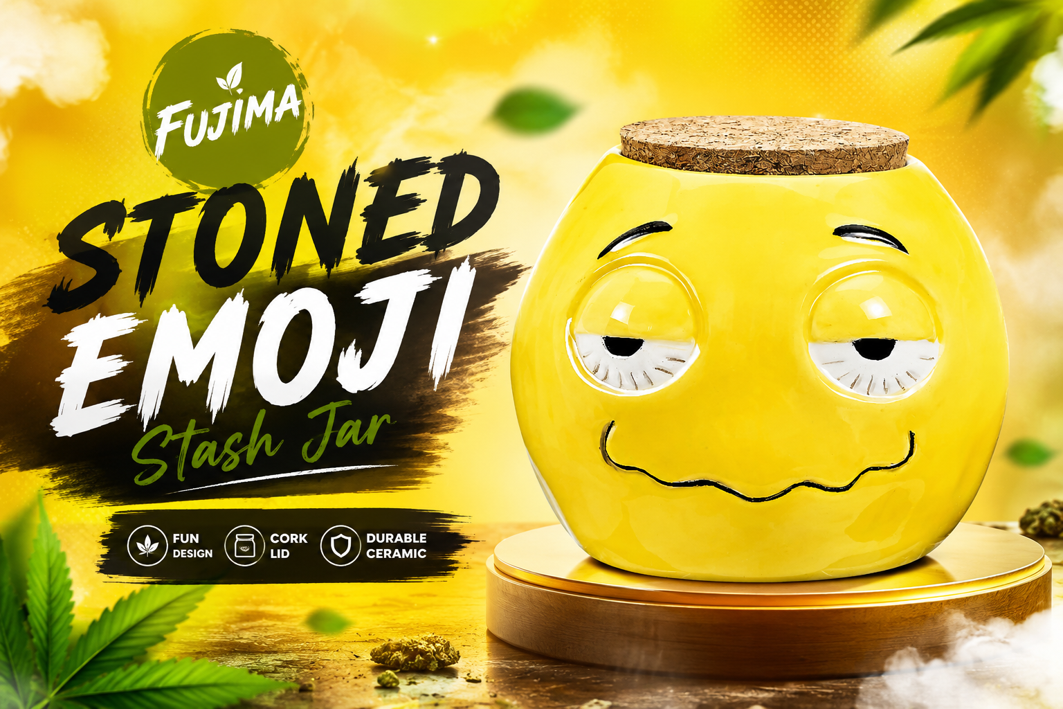 Fujima Stoned Emoji Stash Jar 1Ct (C48) C product image