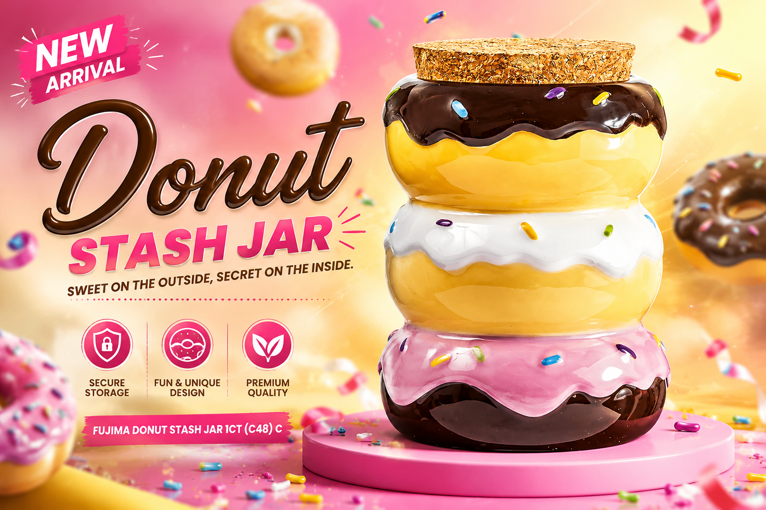 Fujima Donut Stash Jar 1CT (C48) C product image