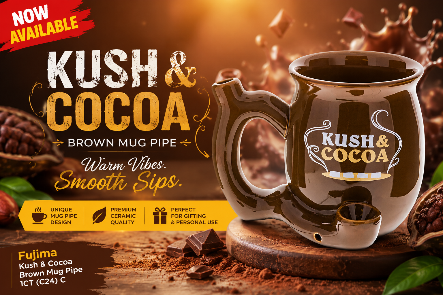 Fujima Kush & Cocoa Brown Mug Pipe 1CT (C24) C product image