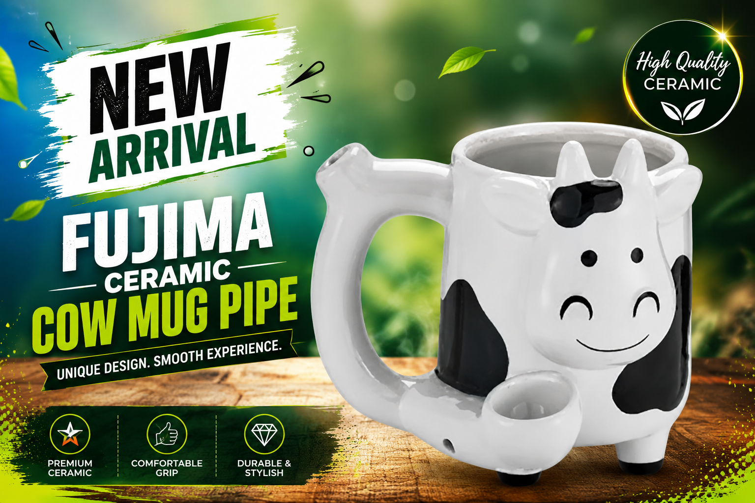 Fujima Ceramic Cow Mug Pipe 1CT (C18) C product image